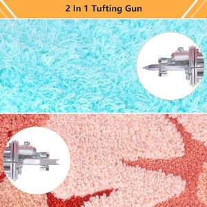 Kit de herramientas de mechones de alfombras de bajo <span class=keywords><strong>precio</strong></span>, <span class=keywords><strong>pistola</strong></span> de mechones y recortadora con guía y tela de bordado y tijeras para principiantes de mechones - Product Image 4