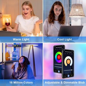 Lampadina LED Intelligente Antela E27 7W Wi-Fi Dimmerabile con Controllo App, Cambio Colore RGB, in Plastica, Durata 25000 Ore per Illuminazione Domestica - Product Image 4
