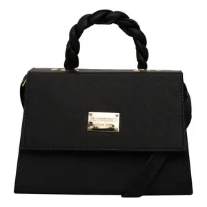 Sac bandoulière Fana Spectacular Lena noir en cuir véritable avec doublure en nylon imperméable, style vintage, sac à bandoulière pour femme, été - Product Image 3