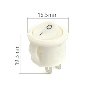 مفتاح هزاز دائري صغير أبيض 2 دبوس 2 موضع T100 55 مفتاح هزاز كحد أقصى. جهد 250vac - Product Image 1