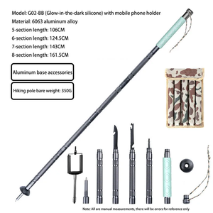 Nhà Máy Made Trọng Lượng Nhẹ 5 Phần Hợp Kim Nhôm Đi Bộ Đường Dài Gậy Kính Thiên Văn Có Thể Gập Lại Đi Bộ Gần Tôi Leo Núi Cực - Product Image 4