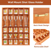 Présentoir mural en bois pour 30 verres à shot, boîte à effets d'ombre en bois, support de collection pour verres à shot, pour la décoration de bar à domicile