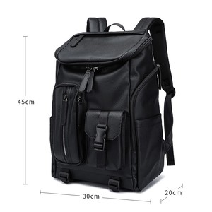 Men's <b>Backpack</b> 20-35L Multi Functional <b>Water</b> <b>Resistant</b> Leisure Travel Outdoor Bag Black Solid Color - Product Image 5