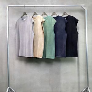 Chaleco de algodón con logotipo de gran tamaño y hombros caídos personalizado, chaleco Vintage de lavado ácido personalizado para hombres - Product Image 5