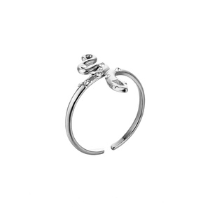 Anillo de Serpiente de Acero Inoxidable con Circonita Cúbica, Joyería Fina para Boda - Product Image 2