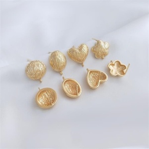 섬세한 11-14mm 아크 타원형 라운드 복숭아 하트 별 모양 귀걸이 변색 없는 금도금 귀걸이 부품 루프 포함 제작 액세서리 - Product Image 1