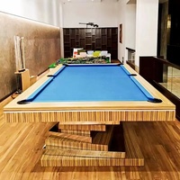 Benutzerdefiniertes Logo Massivholz-Schieferplatte Moderner Stil Rotierendes Design Turnier-Qualität Ballrückführungssystem 7ft 8ft 9ft Tisch in voller Größe