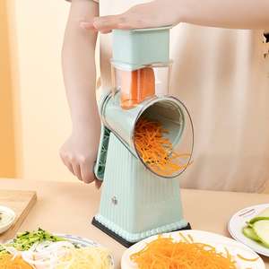 Gadgets de cuisine pratiques 5 en 1 tambour manuel trancheuse à légumes râpe à fromage <span class=keywords><strong>rotative</strong></span> à main hachoir à légumes multifonctionnel - Product Image 3