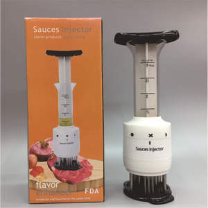 Jeringa de plástico para carne de barbacoa con 3 agujas para aderezar carne de cerdo y salsas, herramienta de cocina ecológica - Product Image 6