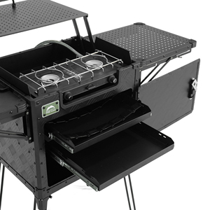 Système de cuisine de camping tout-terrain à double brûleur, table de cuisson pliable pour l'extérieur, vente chaude - Product Image 2