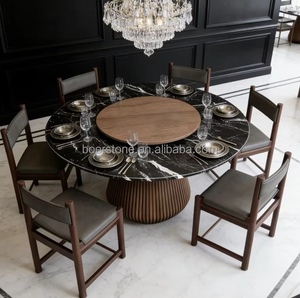 Table Ronde en Marbre Veineux Noir et Blanc <span class=keywords><strong>de</strong></span> Qualité Supérieure - Fournisseur en Gros pour les Revendeurs <span class=keywords><strong>de</strong></span> Meubles et les Développeurs Immobiliers - Product Image 1