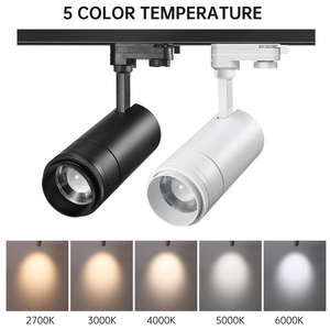 Luces LED Modernas con Chip COB, Zoom Ajustable, CRI97, Regulables, Tipos C/H/J, 20W/30W, Cuerpo Negro, para Galerías de Arte y Museos - Product Image 4