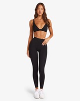 Soutien-gorge de sport dos nu à col en V pour femme et short de yoga taille haute élastique, couleur unie, avec coussinets intégrés push-up, pour fitness, gym et tenue active