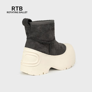 Frauen wasserdichte Kuh Wildleder Leder Schneeschuhe Wolle gefüttert dicke Sohle warme Winters chuhe - Product Image 3