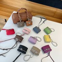 Porte-clés en cuir véritable, mini sac pendentif, petit sac, pochette pour rouge à lèvres, étui pour écouteurs, porte-monnaie, à suspendre au cou, cadeau