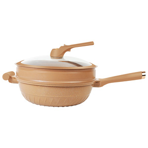 Clay Nonstick Frying Pan With Lid Micro Pressure Cookware For Kitchen Use - Product Image 1