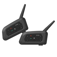 Casque V6 Plus avec écouteurs, intercom pour 6 motards, interphone sans fil pour casque de moto