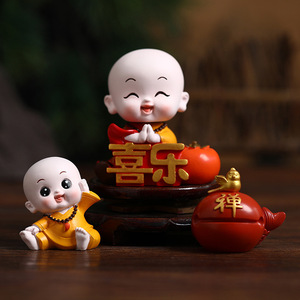 Figura de Monje Zen de Resina con Cabeza Oscilante, Decoración Creativa para Oficina u Hogar, Regalo Original - Product Image 1
