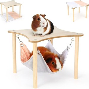 Cama para Animales Pequeños, Cama Rectangular de Madera Resistente para Mascotas, Chinchillas, Hámsters, Cobayas, Nido, Casa - Product Image 3