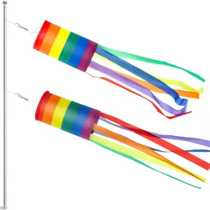 Werbeartikel: Spirale Regenbogen-Socken-Sockenflagge 40-Zoll, langlebige hängende Dekoration für Yard und Garten