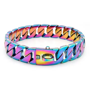 Collari di Lusso Dorati per Cani Grandi, Catene Hip Hop per Animali Domestici, Kit Guinzaglio, Accessori per Animali, Collare a Catena Cubana per Cani - Product Image 1
