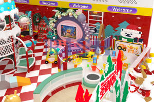 Aire de jeux intérieure durable pour enfants sur le thème de Noël, avec trampoline, piscine à balles et toboggan, pour centre commercial - Product Image 5