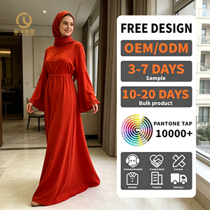 islamica da donna Set di moda interna aperta 2 pezzi manica lunga Dubai Turkey Ramadan abaya musulmano abito lungo da donna - Product Image 1