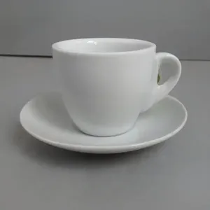 Taza y Platillo <span class=keywords><strong>de</strong></span> Porcelana Cerámica Portátiles <span class=keywords><strong>de</strong></span> 90cc para Capuchino con Logotipo Personalizado para Uso en Bares - Product Image 5