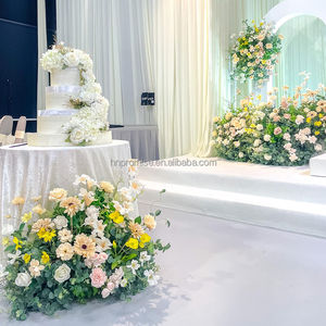 Promessa Alta Qualidade Decoração De Casamento Rosas Coloridas E Greenery Runner Flores Artificiais Row - Product Image 3