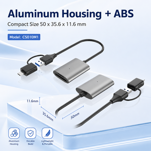 Lector de Tarjetas 2 en 1 USB C Tipo A, Doble Conector, Alta Velocidad 5Gbps, Lector de Tarjetas de Memoria <span class=keywords><strong>Micro</strong></span> <span class=keywords><strong>SD</strong></span> TF de Aluminio con Cable para Laptop - Product Image 5
