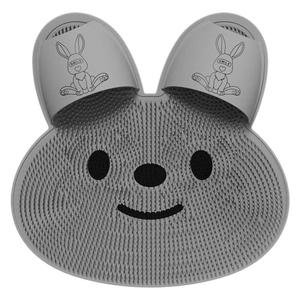 Rabbit Bathroom Shower Anti-Slip Circular Foot <b>Mat</b> Exfoliating Massage Back Suction Cup Scrubber <b>Silicone</b> Modern Body Cleaner - Product Image 1