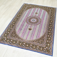 Tapis en soie faits main YILONG 122x183cm, style persan classique floral, lavables, antidérapants, pour mosquée