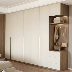 High-Quality Bedroom Closet Set <strong>with</strong> Hanging Rack, Open <strong>Shelves</strong> <strong>Drawers</strong> Large Capacity Wall-Mounted <strong>Wardrobe</strong> for Master Bedroom - Product Image 1