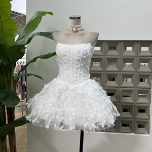 Robe mini corset sans bretelles pour <span class=keywords><strong>femme</strong></span> avec papillons 3D et laçage, Robes de soirée pour <span class=keywords><strong>femme</strong></span> Sehe Fashion - Product Image 2