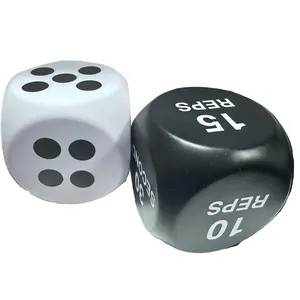 Vente en gros de dés carrés personnalisés en mousse PU boules anti-stress en forme de dés avec LOGO