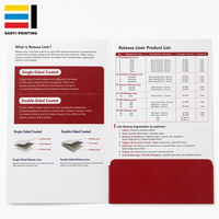 Dossier de présentation en papier imprimé sur mesure avec poche intérieure A4, dossier de documents rouge pour brochures, catalogues et échantillons