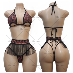 Body Stocking Maxsun de Baile Exótico para Mujer, Falda con Flecos para Baile Latino de Chica Sexy, Mono de Fiesta para Chica Sexy, Bikini para Club de Mujer - Product Image 1