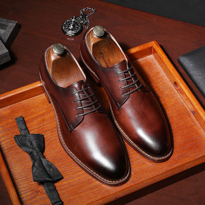 Zapatos Planos de Cuero Genuino de Alta Calidad Personalizados para Hombre, Impermeables, Ligeros, Modernos, Casuales, Nueva Marca, con Cordones Suaves - Product Image 5