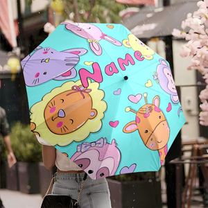 ร่มพับลายสัตว์น่ารัก สั่งทำได้ ไม่มีขั้นต่ำในการสั่งซื้อ 1 ชิ้น ของขวัญสำหรับเด็ก พิมพ์ลาย UV สั่งทำได้ตามต้องการ - Product Image 2
