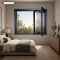 Fenêtre à battant Mexin en aluminium à double vitrage triple vitrage, ouvrante ou à basculante, pour maison avec moustiquaire