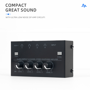 Amplificateur stéréo <span class=keywords><strong>4</strong></span> <span class=keywords><strong>canaux</strong></span> en métal HA400plus Hi-Fi à faible bruit pour casques, idéal pour KTV, mixeurs audio et enregistrements - Product Image 3
