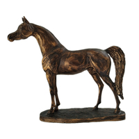 Sculpture de trophée de cheval arabe sauvage en résine de Bronze