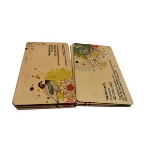 מלא צבע הדפסת עץ לייזר כרטיס קטן ריק עץ מתנה עסקית כרטיסי