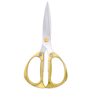 Stainless Steel Scissors Straight Blade 0037 All Steel Shears Home Office Use Silver Gold Color - Product Image 4
