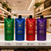 Pochettes souples noires personnalisées avec bec verseur, qualité alimentaire, 30ml, 40ml, 50ml, pour emballage de gel énergétique, sachets de miel avec bec verseur, petits sachets souples pour liquides