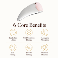 Kit Sculpteur Gua Sha 2-en-1 Personnalisé en Usine avec Rouleau de Jade Rafraîchissant pour le Visage et les Yeux, Outil Facial Gua Sha en Acier Inoxydable Contre les Poches