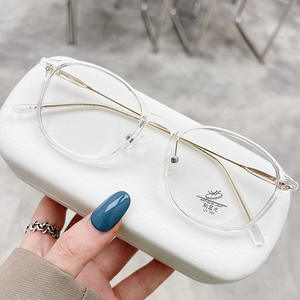 Nouvelle monture de lunettes ovale TR90 pour femmes, protection anti-lumière bleue, monture complète, verres AC, style coréen, lunettes tendance - Product Image 1