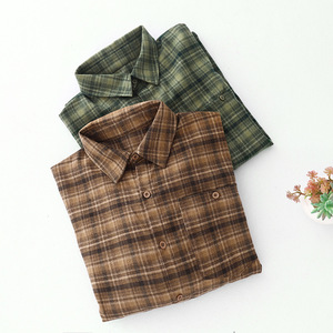 <span class=keywords><strong>Camicia</strong></span> di Flanella a <span class=keywords><strong>Quadri</strong></span> da <span class=keywords><strong>Donna</strong></span> Verde Calda Comoda Personalizzata di Alta Qualità in 100% Cotone - Product Image 6