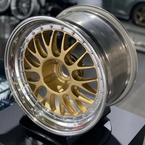 Jantes forgées sur mesure 2 pièces 17 18 19 20 21 22 pouces, finition or brossé, à déport profond, entraxes 5x114.3 5x120 5x130, pour <span class=keywords><strong>BBS</strong></span> BMW Porsche - Product Image 2