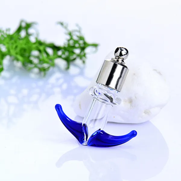 Minibotella de cristal con ancla, colgante vacío de cristal con perfume, original, regalo para amigos